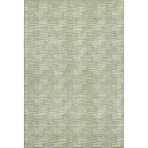 HomeRoots 8' X 10' Abstract Geometric Area Rug in Green & Ivory - Washable, UV Protected, Pet-Friendly Design! 672981