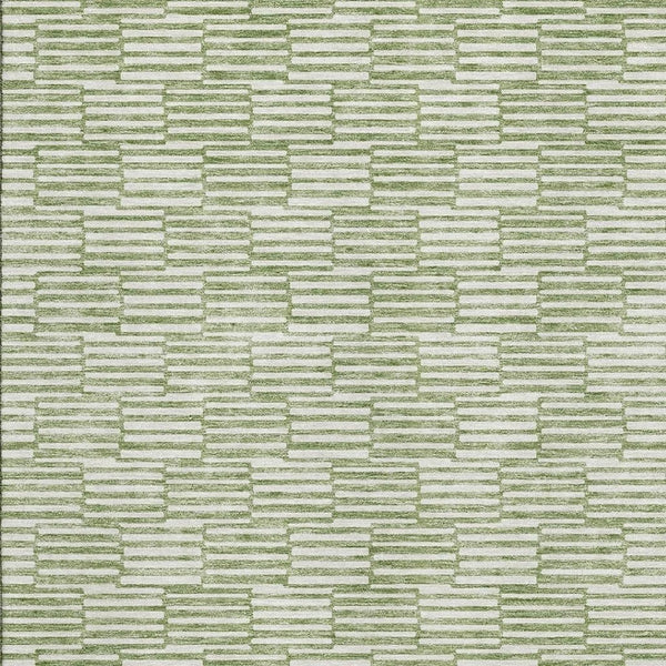 HomeRoots 9' X 12' Stylish Green And Ivory Abstract Geometric Area Rug – Washable, UV Protected, Durable Design 672982