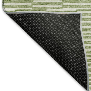 HomeRoots 10' X 14' Green and Ivory Abstract Geometric Area Rug - Durable, Stain-Resistant, UV-Protected Design 672983