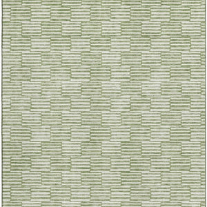 HomeRoots 10' X 14' Green and Ivory Abstract Geometric Area Rug - Durable, Stain-Resistant, UV-Protected Design 672983