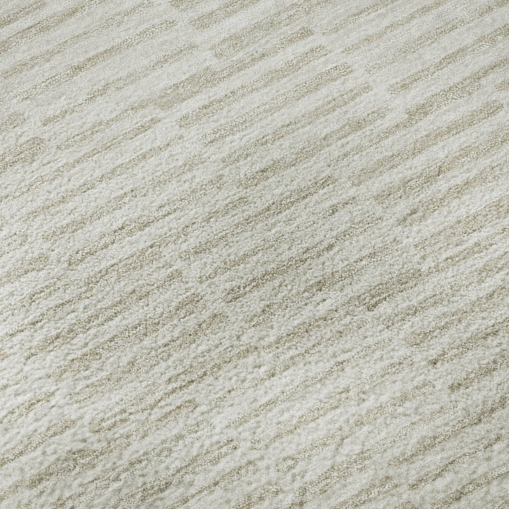 HomeRoots 8' X 10' Elegant Ivory and Beige Abstract Geometric Area Rug - Washable, UV-Protected, Durable Design 672987