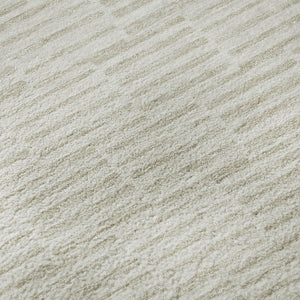 HomeRoots 8' X 10' Elegant Ivory and Beige Abstract Geometric Area Rug - Washable, UV-Protected, Durable Design 672987