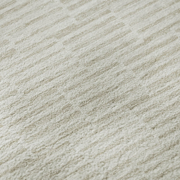 HomeRoots 8' X 10' Elegant Ivory and Beige Abstract Geometric Area Rug - Washable, UV-Protected, Durable Design 672987