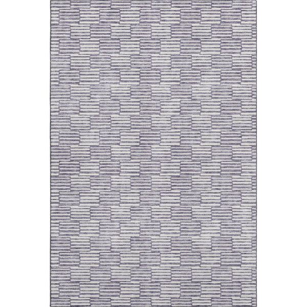 HomeRoots 5' X 8' Lilac & Ivory Abstract Geometric Washable Area Rug – Stylish, Durable, UV Protected Design! 672991