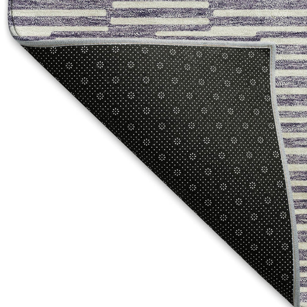 HomeRoots 5' X 8' Lilac & Ivory Abstract Geometric Washable Area Rug – Stylish, Durable, UV Protected Design! 672991