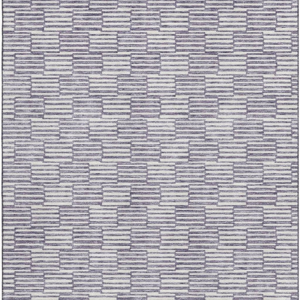 HomeRoots 5' X 8' Lilac & Ivory Abstract Geometric Washable Area Rug – Stylish, Durable, UV Protected Design! 672991