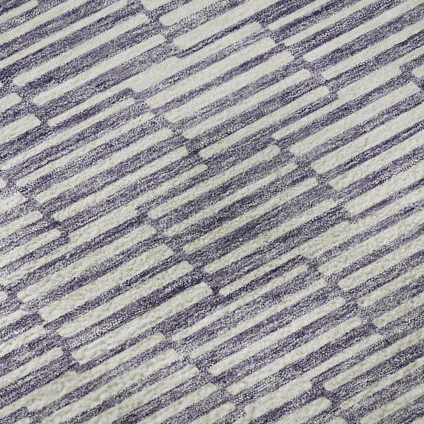HomeRoots 8' Lilac and Ivory Abstract Round Rug - Washable, UV Protected, Durable for Busy Homes & Style 672992