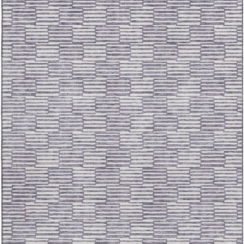 HomeRoots 8' X 10' Lilac & Ivory Abstract Area Rug - UV Protected, Stain-Resistant, Plush for Modern Spaces 672993
