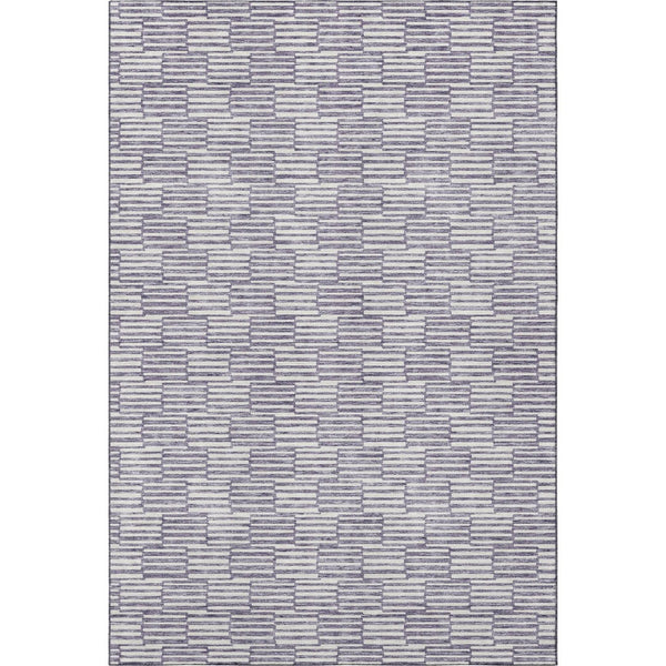 HomeRoots 8' X 10' Lilac & Ivory Abstract Area Rug - UV Protected, Stain-Resistant, Plush for Modern Spaces 672993