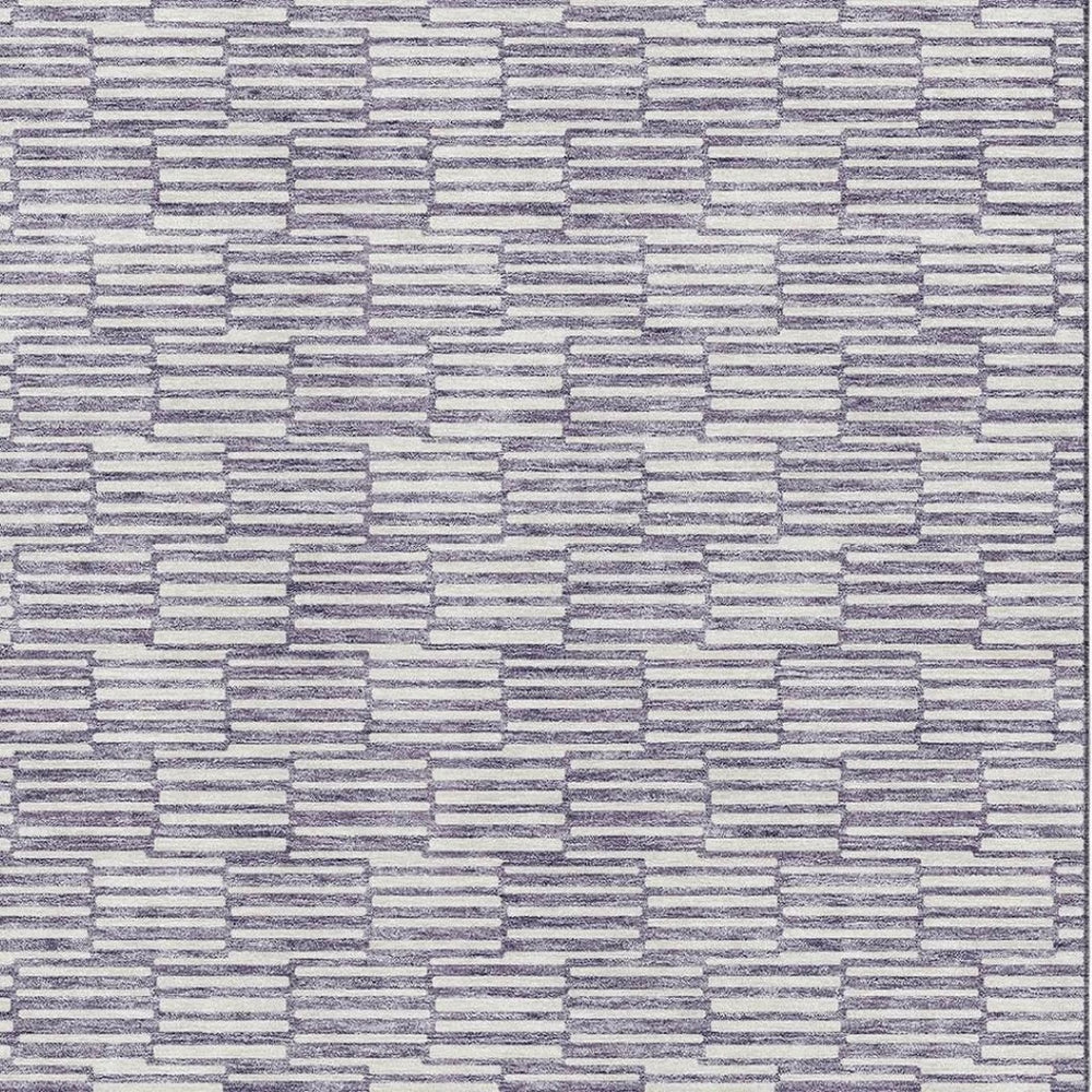 HomeRoots 10' X 14' Lilac & Ivory Abstract Geometric Area Rug - Washable, UV-Protected, Stylish & Durable Home Decor 672995