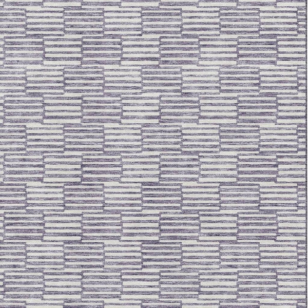 HomeRoots 10' X 14' Lilac & Ivory Abstract Geometric Area Rug - Washable, UV-Protected, Stylish & Durable Home Decor 672995