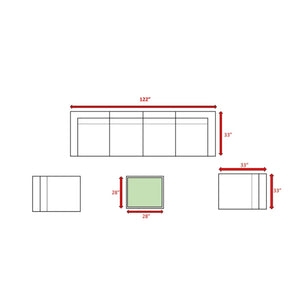 English Elm LSI 6-Piece Rattan Wicker Patio Set with Cushions, 7-Piece Outdoor Sectional, Weatherproof Comfort (98) B120S00064