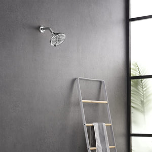 English Elm 6 High-Pressure Shower Head 5" Rain Fixed Ceiling-Mount with 6 Spray Modes, Anti-Clog Nozzles, Easy Install, Low-Flow Performance Chrome T3177P277453