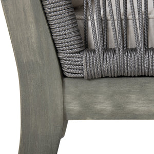 English Elm Christopher Knight Home® - 4-Pieces Acacia Wood Patio Furniture Set with Grey Rope & Beige Cushions, Weatherproof Deep Seating Set N780P171148F