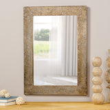 Christopher Knight Home® - Noble House - Charmaine Traditional Handcrafted Aluminum Fitted Mirror, Antique Brass