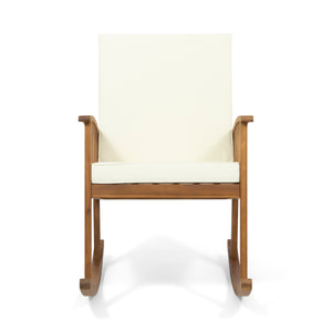 English Elm Christopher Knight Home® - CASA Acacia Rocking Chair with Water-Resistant Cushions, Rustic Outdoor Comfort & Smooth Rocking Motion Brown 46.5 L x 29.5 W x 9 H 64272.00