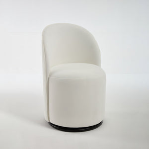 English Elm Set Velvet Swivel Barrel Accent Chair Mid Century Ergonomic Seat for Dining Vanity Cream W3244P308280