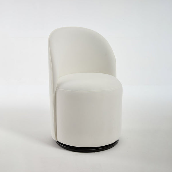 English Elm Set Velvet Swivel Barrel Accent Chair Mid Century Ergonomic Seat for Dining Vanity Cream W3244P308280