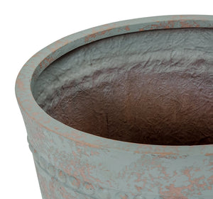 English Elm Polyresin Outdoor Garden Urn with Roman Column Base Antique European Terrace Planter N772P450054G