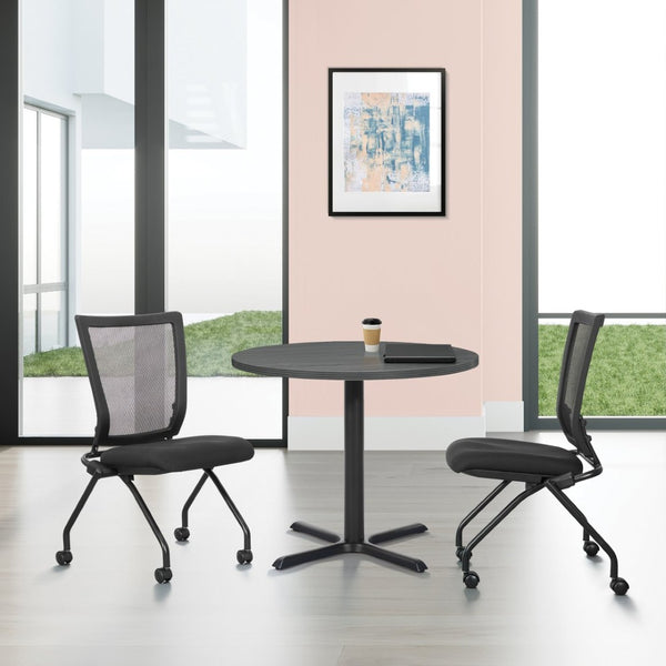OSP Home Furnishings Soft Flex Frame Folding Chairs with Pu Padded Seating for Events and Office Use 69350-30
