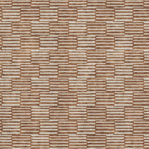 HomeRoots 5' X 8' Stylish Geometric Rust and Beige Washable Area Rug with UV Protection for Modern Homes 673003