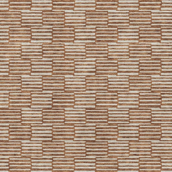 HomeRoots 8' X 10' Stylish Rust and Beige Abstract Geometric Area Rug with UV Protection & Stain Resistance 673005