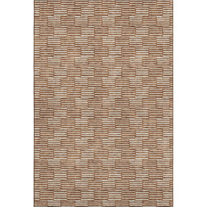 HomeRoots 9' X 12' Rust & Beige Abstract Geometric Area Rug - Washable, Stain Resistant, UV Protected Design 673006