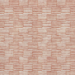 HomeRoots 9' X 12' Salmon & Beige Abstract Geometric Area Rug - Washable, UV Protected, Soft & Stain Resistant 673012