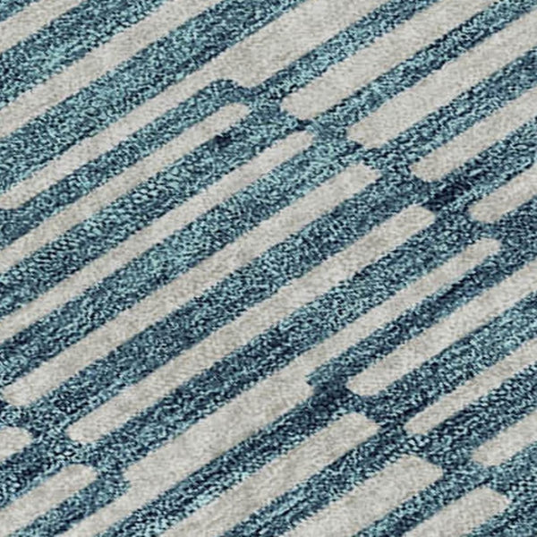 HomeRoots 5' X 8' Stylish Teal & Beige Abstract Geometric Area Rug - Washable, Stain Resistant, UV Protected! 673015