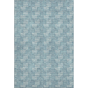 HomeRoots 8' X 10' Teal and Beige Abstract Geometric Area Rug - Washable, UV-Protected, Perfect for Busy Homes! 673017