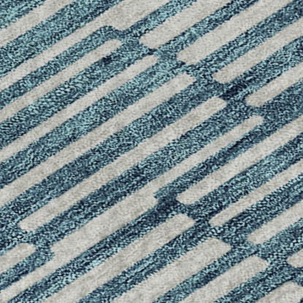 HomeRoots 9' X 12' Stunning Teal & Beige Abstract Area Rug - Washable, Stain-Resistant with UV Protection! 673018