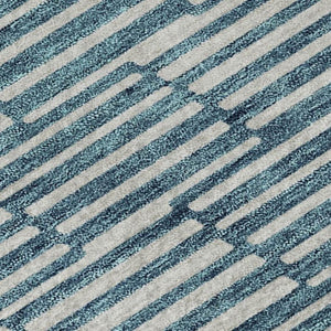 HomeRoots 9' X 12' Stunning Teal & Beige Abstract Area Rug - Washable, Stain-Resistant with UV Protection! 673018