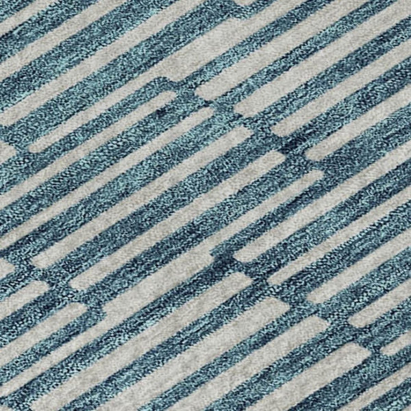 HomeRoots 9' X 12' Stunning Teal & Beige Abstract Area Rug - Washable, Stain-Resistant with UV Protection! 673018