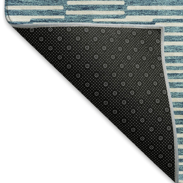 HomeRoots 10' X 14' Contemporary Teal and Beige Abstract Geometric Area Rug with Washable UV Protection Features 673019