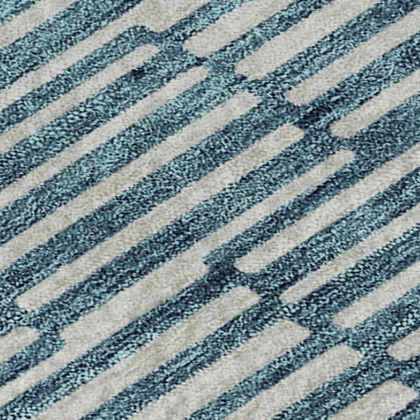 HomeRoots 10' X 14' Contemporary Teal and Beige Abstract Geometric Area Rug with Washable UV Protection Features 673019