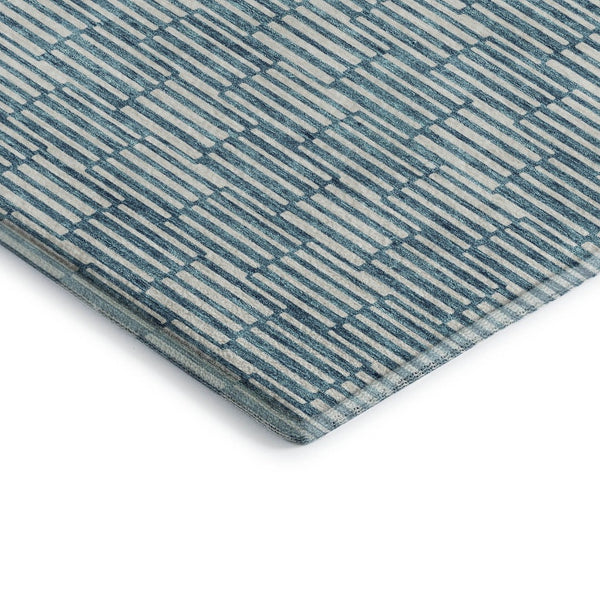 HomeRoots 10' X 14' Contemporary Teal and Beige Abstract Geometric Area Rug with Washable UV Protection Features 673019