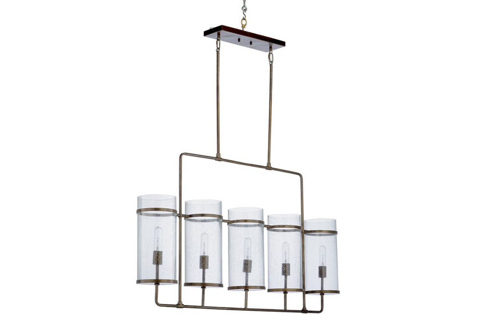 Wildwood Mcguire Five-Light Chandelier In Rich Bronze With Seeded Glass Globes — Transitional Ambient Lighting 67302