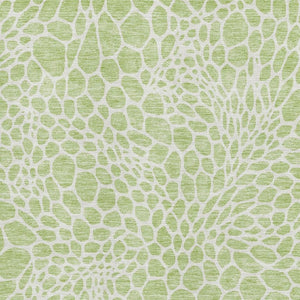 HomeRoots 5' Artichoke Green & Ivory Geometric Area Rug – Washable, UV Protected, Perfect for High-Traffic Homes 673021