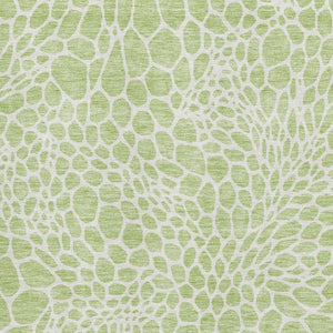 HomeRoots 8' X 10' Artichoke Green & Ivory Geometric Washable Area Rug – UV Protected, Durable & Stylish Design 673023