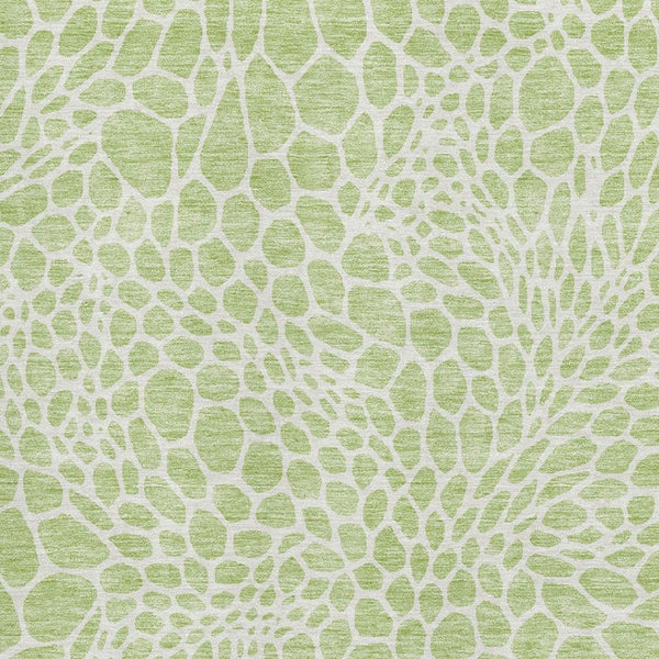 HomeRoots 8' X 10' Artichoke Green & Ivory Geometric Washable Area Rug – UV Protected, Durable & Stylish Design 673023