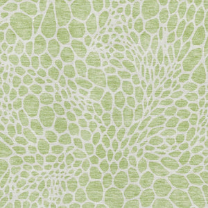HomeRoots 9' X 12' Artichoke Green Geometric Area Rug - Washable, UV Protected, Durable Design for All Spaces 673024