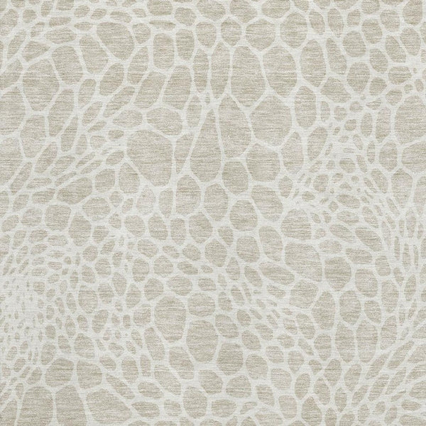 HomeRoots 8' X 10' Beige and Ivory Geometric Washable Area Rug with UV Protection - Durable, Stylish, Easy Care! 673029
