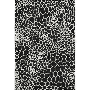 HomeRoots 5' X 8' Modern Black and Ivory Geometric Area Rug – Washable, Stain-Resistant, UV Protected Design 673033
