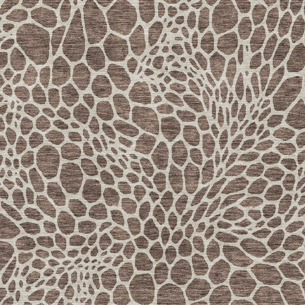 HomeRoots 8' X 10' Stylish Brown & Beige Geometric Area Rug with UV Protection for Home, Kids, and Pets 673041