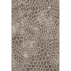 HomeRoots 10' X 14' Geometric Area Rug in Brown and Beige - Durable, Washable, UV Protected for Busy Homes 673043