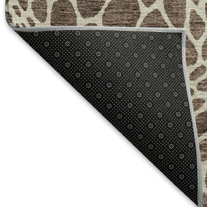 HomeRoots 10' X 14' Geometric Area Rug in Brown and Beige - Durable, Washable, UV Protected for Busy Homes 673043