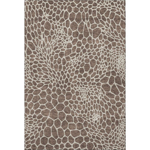 HomeRoots 10' X 14' Geometric Area Rug in Brown and Beige - Durable, Washable, UV Protected for Busy Homes 673043