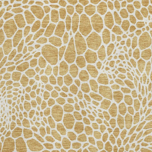 HomeRoots 5' X 8' Gold And Ivory Geometric Area Rug - Stylish, Washable, Durable with UV Protection for Homes 673045