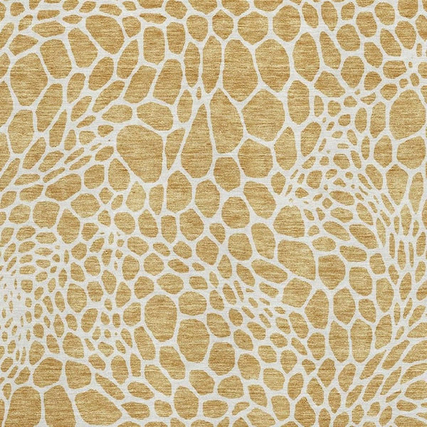 HomeRoots 5' X 8' Gold And Ivory Geometric Area Rug - Stylish, Washable, Durable with UV Protection for Homes 673045