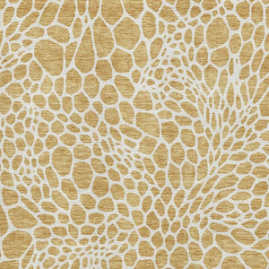 HomeRoots 9' X 12' Gold and Ivory Geometric Area Rug - Washable, UV Protected, Durable for Busy Homes 673048